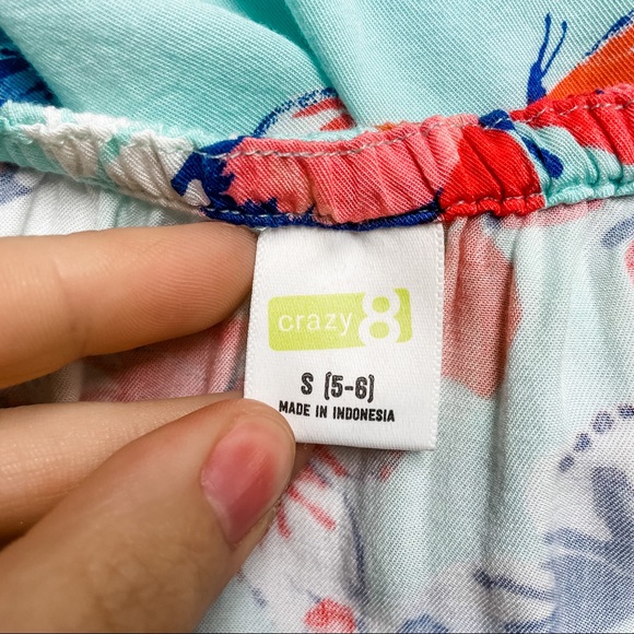 Crazy 8 Turquoise & Orange Butterfly Print Maxi Dress Girls Size 5/6 - Picture 8 of 9